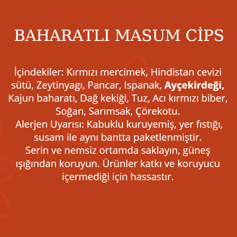 Masum Cips  Baharatlı 70 Gr (Vegan-Glütensiz)