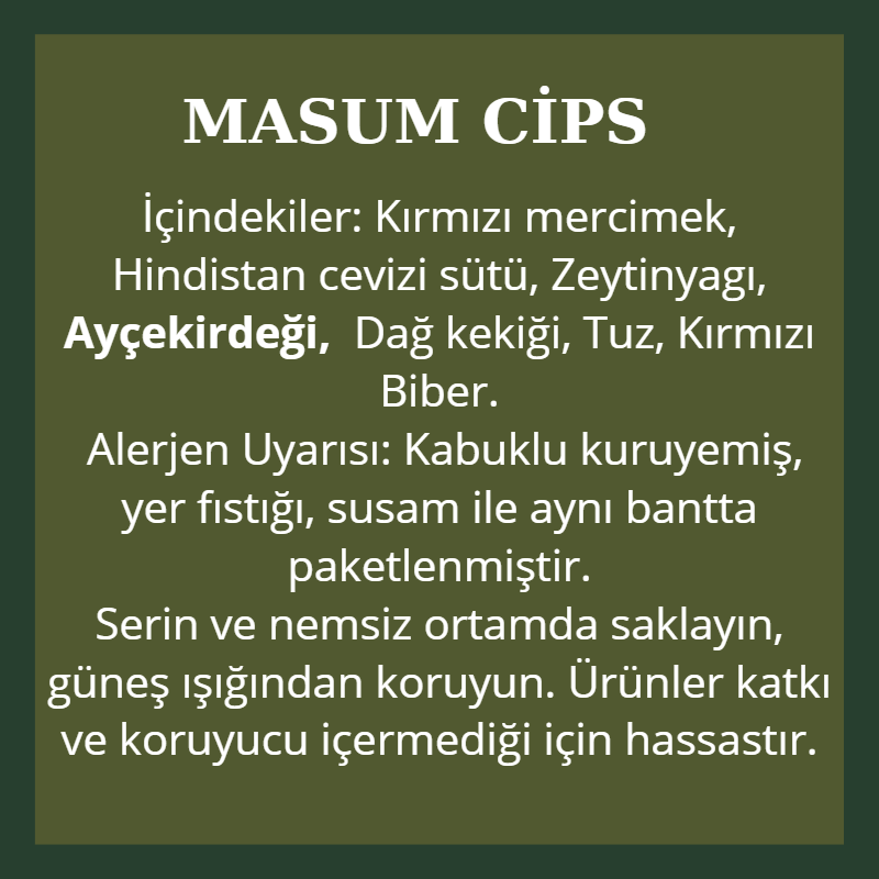 Masum Cips 70 Gr (Vegan-Glütensiz)