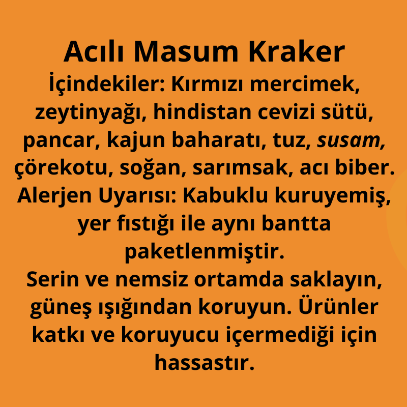 Masum Kraker Baharatlı XL (Vegan-Glütensiz)