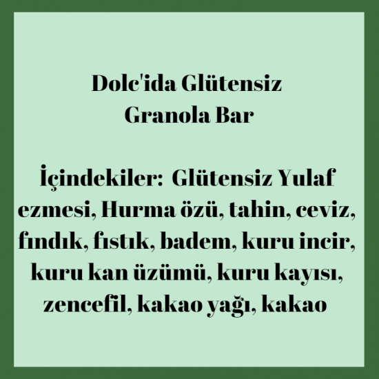 Glütensiz Vegan Granola Bar (rafine şekersiz)