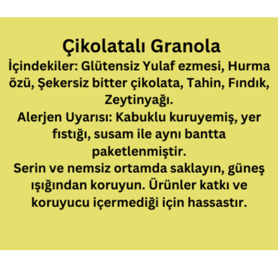 Çİkolatalı Granola (Şekersiz-Glütensiz-Vegan)