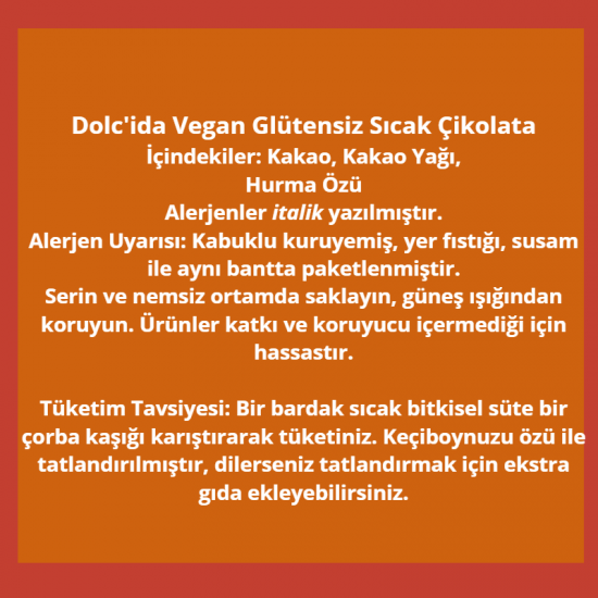 Vegan Sıcak Çikolata, Şekersiz Sıcak Çikolata