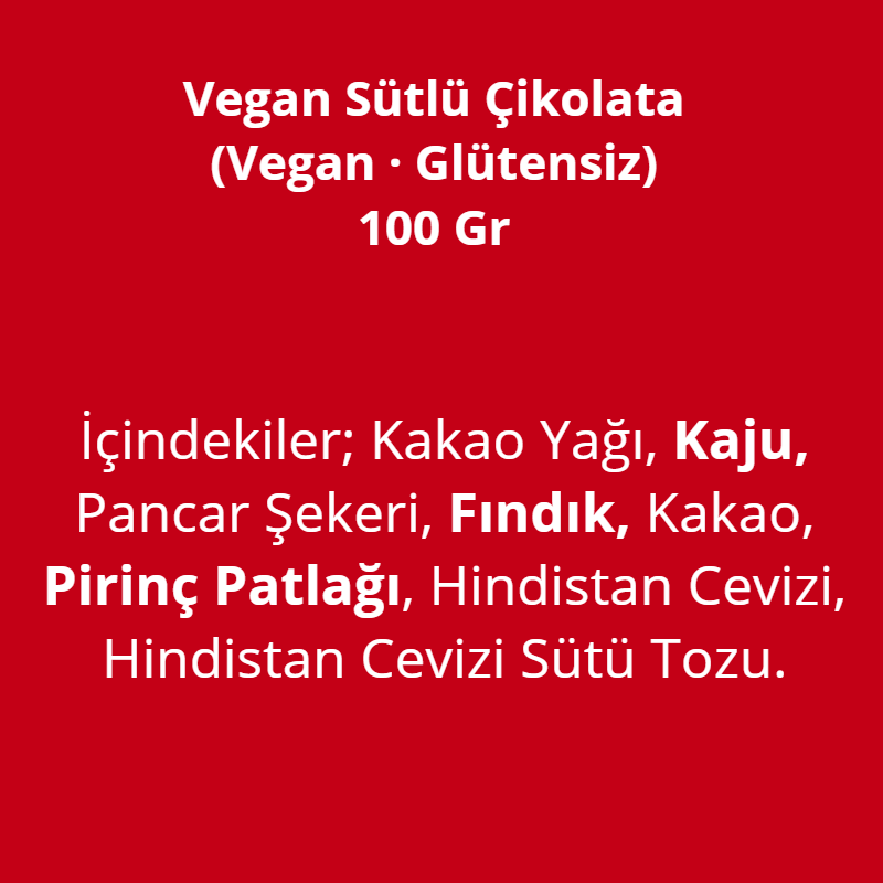 Vegan Sütlü Çikolata (Glütensiz - Pirinç Patlaklı)